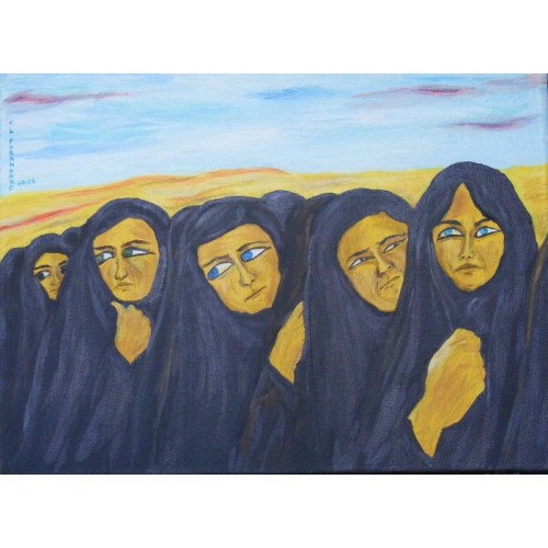 Iraq 2003  Acrylic painting on canvas 405 mm X 302 mm Unframed,  Ready to Hang for Home and Office by artist C K Purandare