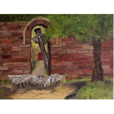 Social Paintings The flock  oil on canvas 405mm x 305mm Unframed 
