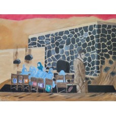 Contemporary Paintings Afghanistan girls’ school Oil on Box Canvas 505 mm X 405 mm Unframed, Ready to Hang 