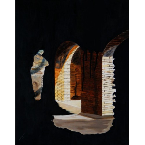 'arch'ives  Oil on Canvas 400 mm x 500 mm Unframed,  Ready to Hang for Home and Office by artist C K Purandare