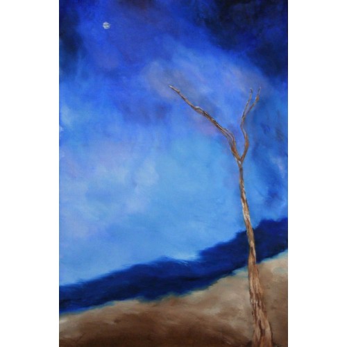 asking for the moon  Oil on Box Canvas 510 mm x 755 mm Unframed, Ready to hang for Home and Office by artist C K Purandare