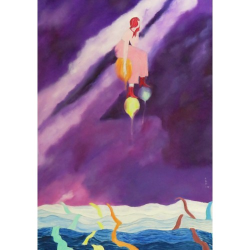 balloons  Oil on Box Canvas  380 mm X 565 mm Unframed,  Ready to Hang for Sale for Home and Office by artist C K Purandare