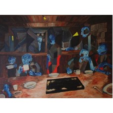 Contemporary Paintings canteen Oil on Box Canvas 605 mm X 454 mm Framed size – 725 mm X 570 mm Ready to hang 