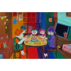 Modern Art Paintings colourful kids oil on oil Paper 420 mm X 300 mm Unframed 