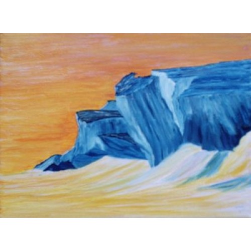 ice-aggression in nature   oil on canvas box 229mm x 305mm Unframed for Home and Office by artist C K Purandare