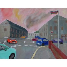 Contemporary Paintings if streets could talk Oil on Box Canvas 460 mm X 360 mm Unframed, Ready to Hang Painting for Sale