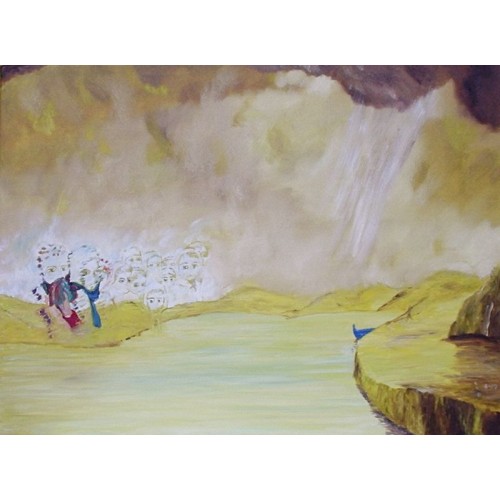 Kashmir  oil on box canvas [ready to hang] 615mm x 455mm Unframed for Home and Office by artist C K Purandare