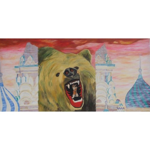 Kremlin – a close-up  Oil on Box Canvas 1000 mm X 500 mm Unframed, Ready to Hang for Home and Office by artist C K Purandare