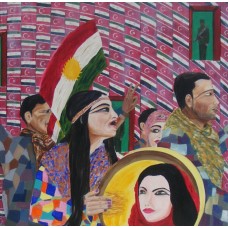 Social Paintings Kurds : songs [only]… Oil on Box Canvas 500 mm X 500 mm Unframed,  Ready to Hang 