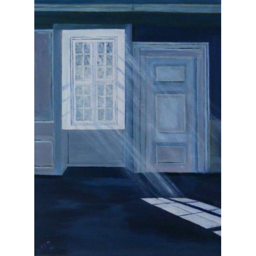 light intrudes  230 mm X 300 mm Oil on Box Canvas Unframed, Ready to hang for Home and Office by artist C K Purandare