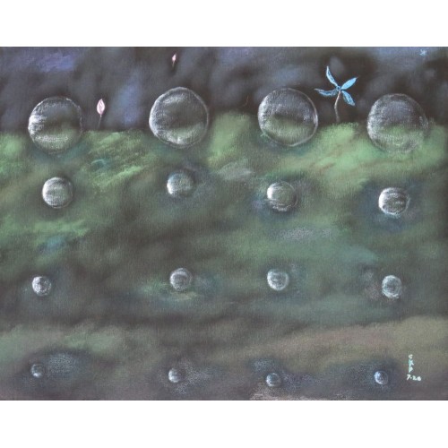 bubbles  Oil on Box Canvas 510 mm x 400 mm Unframed, Ready to Hang for Sale for Home and Office by artist C K Purandare