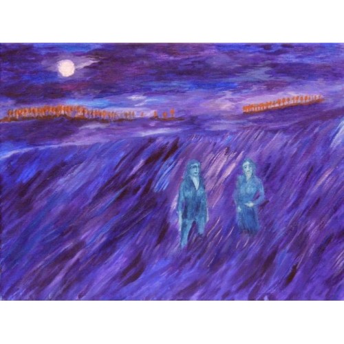 two women  oil painting on box canvas 400mm x 300mm Unframed, Ready to Hang for Home and Office by artist C K Purandare