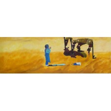 Contemporary Paintings defilement Oil on Box Canvas 900 mm X 300 mm Unframed,  Ready to Hang 