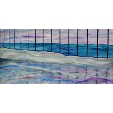 Musings Paintings reflection blurs edges Acrylic painting on canvas 1330mm x 695mm  45mm wide pine moulding painted brown  