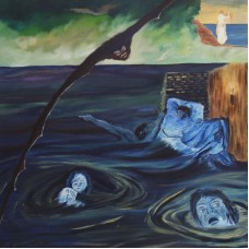 Political Paintings the deluge and the state Oil on Box Canvas  605 mm X 605 mm Unframed, Ready to Hang 