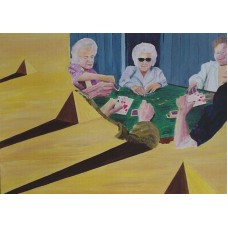 Social Paintings the gamblers Oil on Oil Paper   421 mm X 297 mm Unframed 