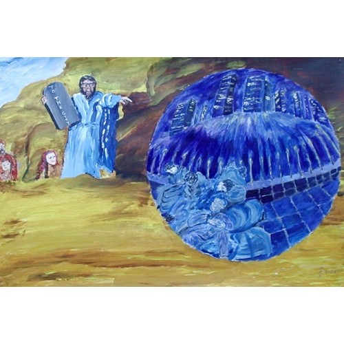 the second exodus  Acrylic on paper 420mm X 297mm unframed for Home and Office by artist C K Purandare