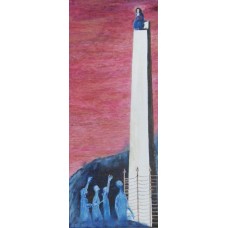 Musings Paintings ivory tower oil on box canvas [ready to hang] 230mm X 690mm Unframed 