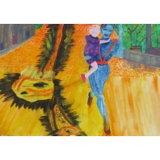 Contemporary Paintings woman and child Oil on Oil Paper 430mm X 230mm Unframed 